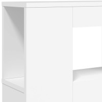 Produktbild för Sänggavel LED vit 160x18,5x103,5 cm konstruerat trä
