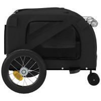 Miniatyr av produktbild för Cykelvagn för djur svart oxfordtyg och järn