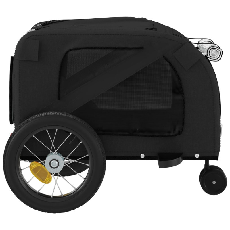 Produktbild för Cykelvagn för djur svart oxfordtyg och järn