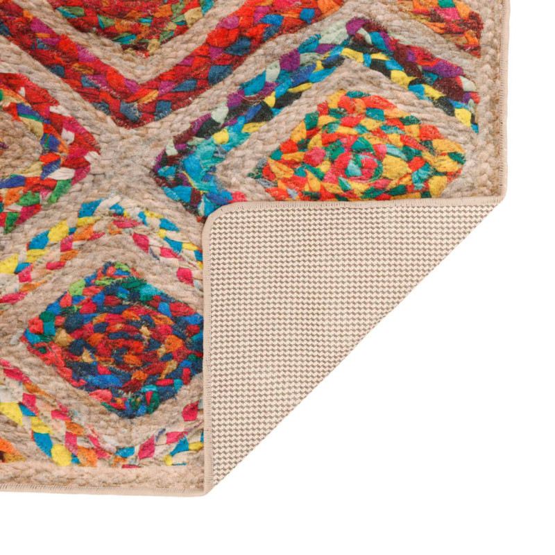 Produktbild för Matta tvättbar flerfärgad 80x150 cm halkfri