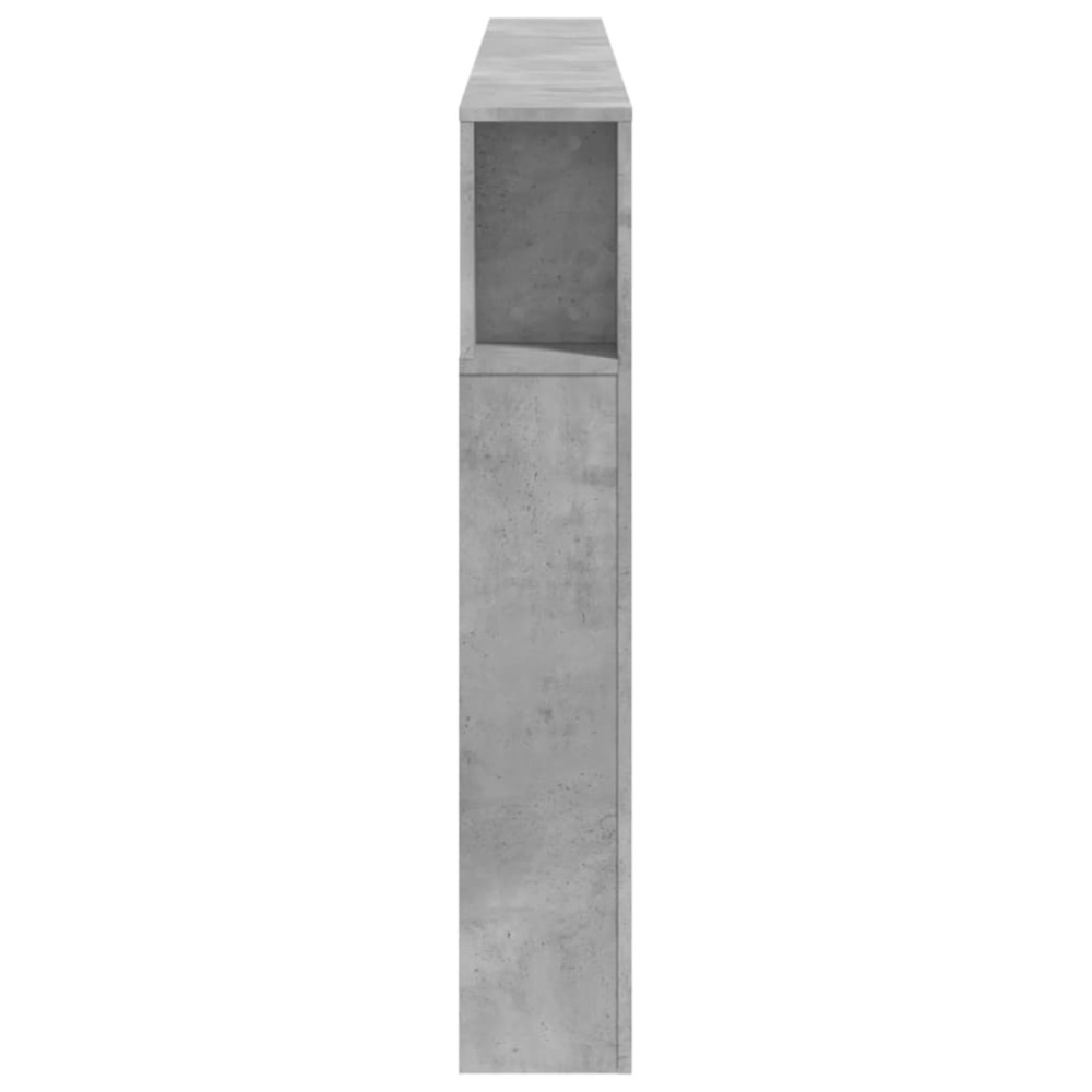 Produktbild för Sänggavel LED betonggrå 220x18,5x103,5 cm konstruerat trä