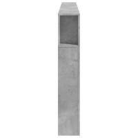 Produktbild för Sänggavel LED betonggrå 220x18,5x103,5 cm konstruerat trä