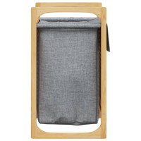Miniatyr av produktbild för Tvättkorg med grå innerpåse 32x30x36,5 cm bambu