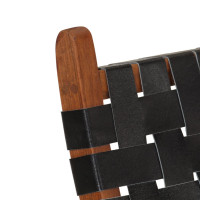 Miniatyr av produktbild för Avkopplingsstol hopfällbar svart äkta läder