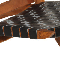 Miniatyr av produktbild för Avkopplingsstol hopfällbar svart äkta läder