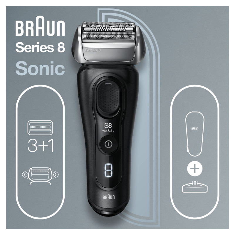 Produktbild för Braun Series 8 81747473 rakapparater för män Folierakapparat Svart