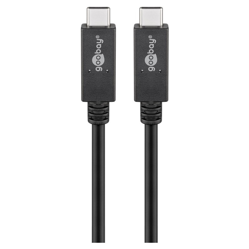 Produktbild för Goobay 38873 USB-kablar 1 m USB 3.2 Gen 2 (3.1 Gen 2) USB C Svart