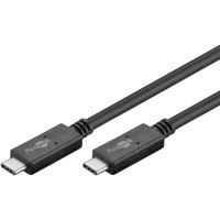Miniatyr av produktbild för Goobay 38873 USB-kablar 1 m USB 3.2 Gen 2 (3.1 Gen 2) USB C Svart