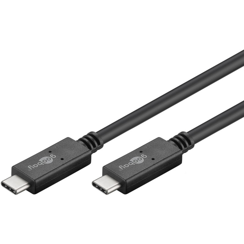Produktbild för Goobay 38873 USB-kablar 1 m USB 3.2 Gen 2 (3.1 Gen 2) USB C Svart