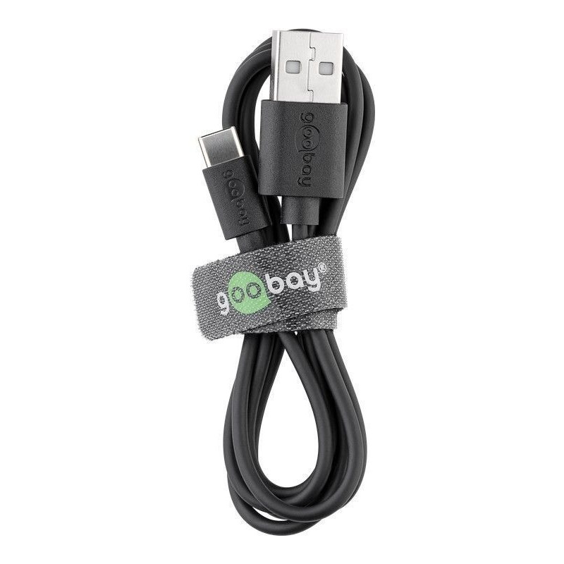 Produktbild för Goobay 59118 USB-kablar 0,5 m USB 2.0 USB A USB C Svart