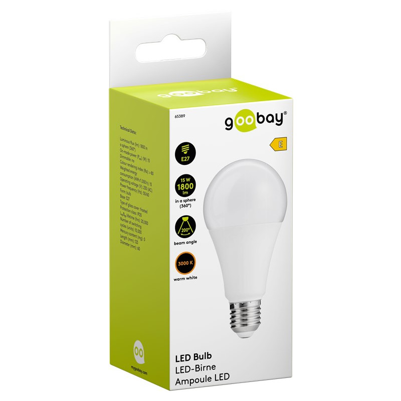 Produktbild för Goobay 65389 LED-lampor 15 W E27 E