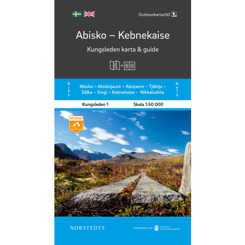 NORSTEDTS Abisko Kebnekaise Kungsleden 1 Karta och guide : Outdoorkartan skala 1:50 000