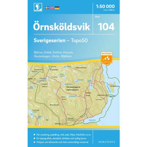 NORSTEDTS 104 Örnsköldsvik Sverigeserien Topo50 : Skala 1:50 000