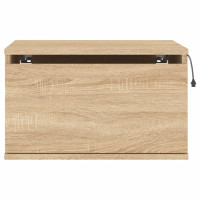 Produktbild för Väggmonterade sängbord med LED-lampor 2 st sonoma-ek