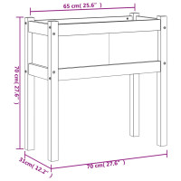 Produktbild för Odlingslådor med ben vit 70x31x70 cm massiv furu