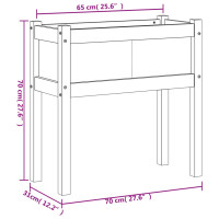 Produktbild för Odlingslåda med ben 70x31x70 cm massiv furu