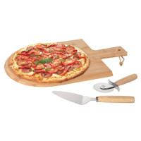 Produktbild för Excellent Houseware Pizzaset 3 delar 43x30 cm bambu