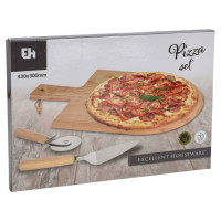 Produktbild för Excellent Houseware Pizzaset 3 delar 43x30 cm bambu