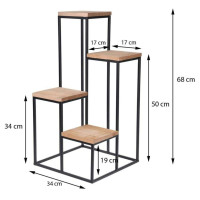 Produktbild för Home&Styling Växtställ med 4 hyllor natur och svart