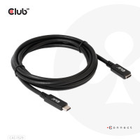 Miniatyr av produktbild för CLUB3D USB C GEN1 EXT CABLE 5GBPS 4K60HZ M/F 1M USB-kablar 2 x USB C