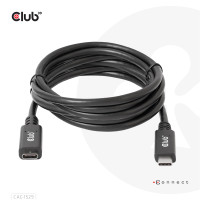 Miniatyr av produktbild för CLUB3D USB C GEN1 EXT CABLE 5GBPS 4K60HZ M/F 1M USB-kablar 2 x USB C