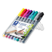 Produktbild för Universalpenna LUMOCOLOR M P sort.f 8/fp