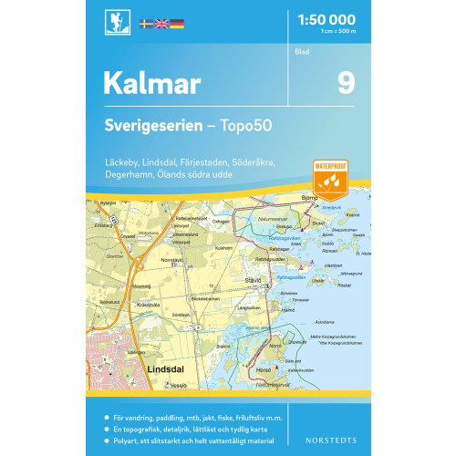 NORSTEDTS 9 Kalmar Sverigeserien Topo50 : Skala 1:50 000