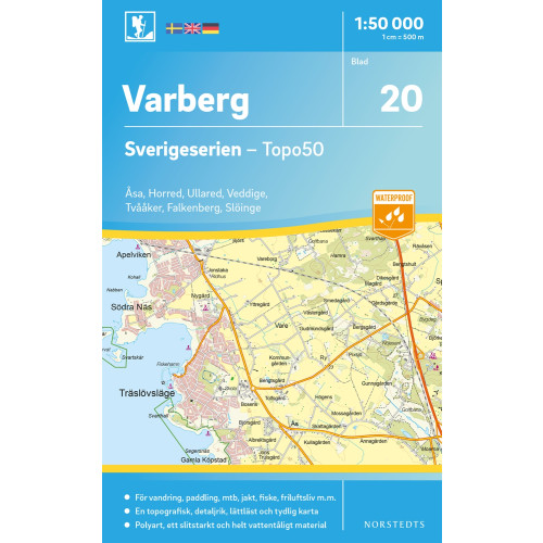 NORSTEDTS 20 Varberg Sverigeserien Topo50 : Skala 1:50 000