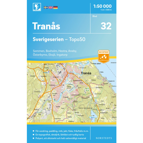 NORSTEDTS 32 Tranås Sverigeserien Topo50 : Skala 1:50 000