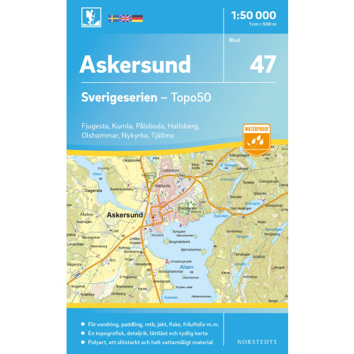 NORSTEDTS 47 Askersund Sverigeserien Topo50 : Skala 1:50 000