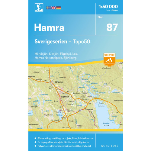 NORSTEDTS 87 Hamra Sverigeserien Topo50 : Skala 1:50 000