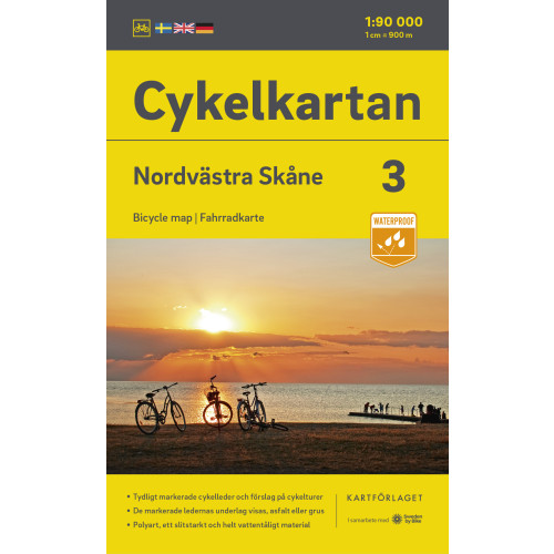 Kartförlaget Cykelkartan Blad 3 Nordvästra Skåne 2023-2025
