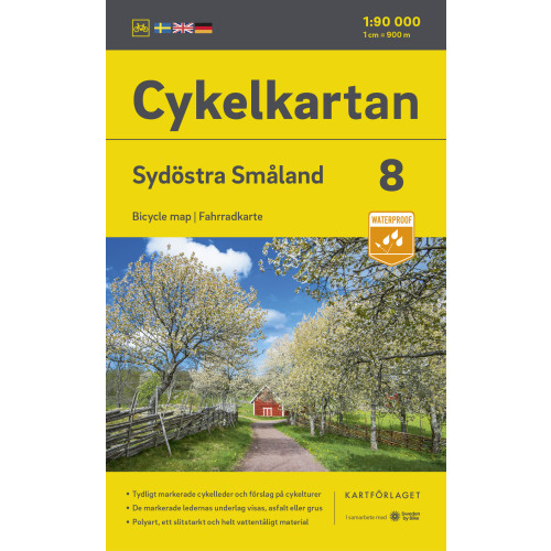 Kartförlaget Cykelkartan Blad 8 Sydöstra Småland 2023-2025