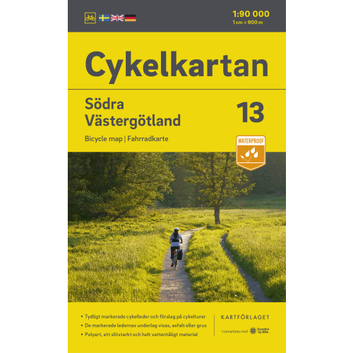 Kartförlaget Cykelkartan Blad 13 Södra Västergötland 2023-2025