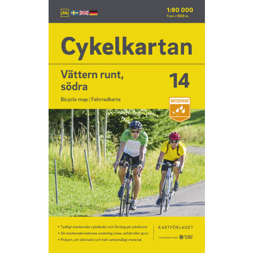 Kartförlaget Cykelkartan Blad 14 Vättern runt, södra delen 2023-2025