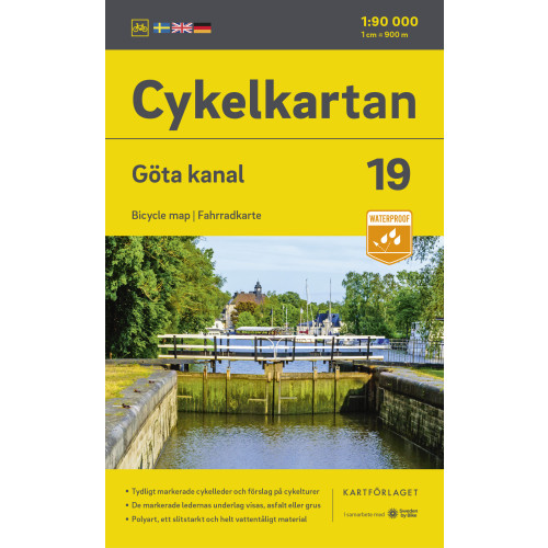 Kartförlaget Cykelkartan Blad 19 Göta kanal 2023-2025