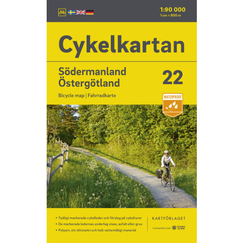 Kartförlaget Cykelkartan Blad 22 Södermanland/Östergötland 2023-2025