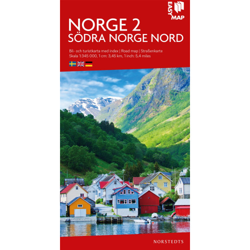 NORSTEDTS Södra Norge nord EasyMap : Skala 1:345.000