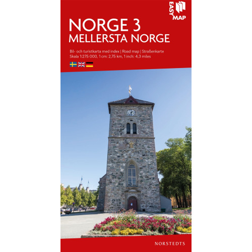 NORSTEDTS Mellersta Norge EasyMap : Skala 1:275.000