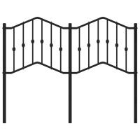 Produktbild för Huvudgavel metall svart 120 cm