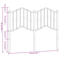 Produktbild för Huvudgavel metall svart 120 cm