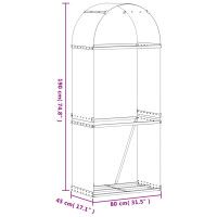 Produktbild för Vedställ grön 80x45x190 cm galvaniserat stål