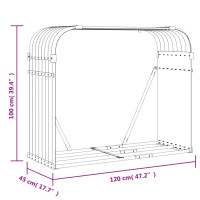 Produktbild för Vedställ antracitgrå 120x45x100 cm galvaniserat stål