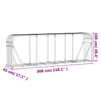 Produktbild för Vedställ silver 300x45x100 cm galvaniserat stål