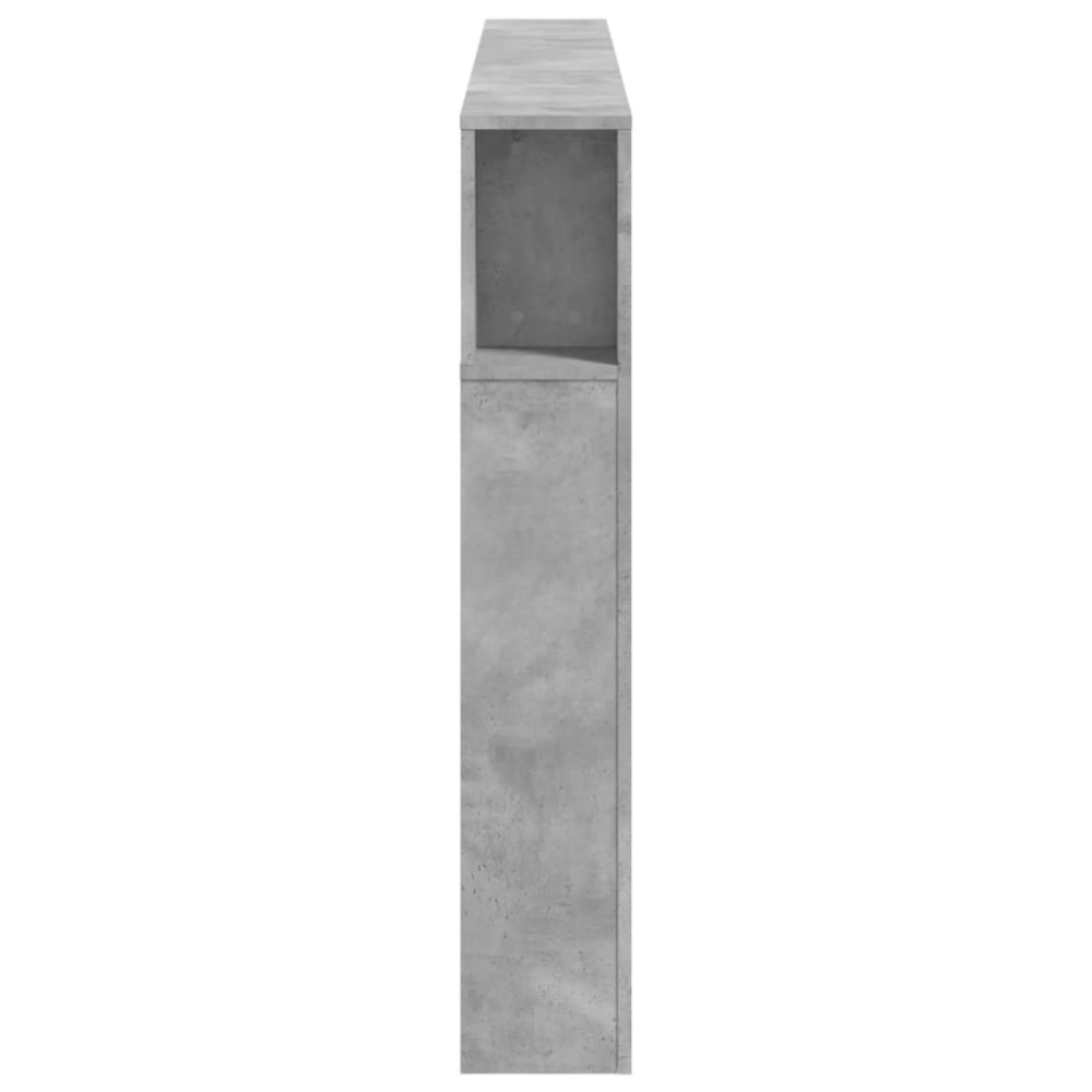 Produktbild för Sänggavel LED betonggrå 180x18,5x103,5 cm konstruerat trä
