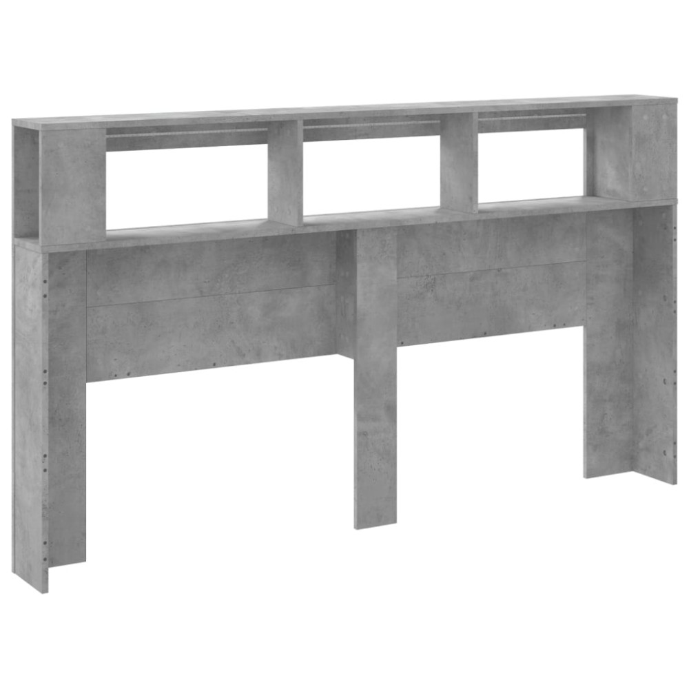 Produktbild för Sänggavel LED betonggrå 180x18,5x103,5 cm konstruerat trä