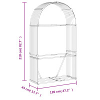 Produktbild för Vedställ brun 120x45x210 cm galvaniserat stål