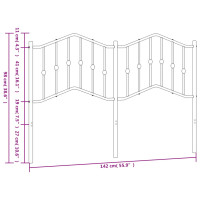 Produktbild för Huvudgavel metall svart 135 cm