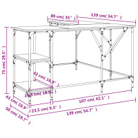 Produktbild för Skrivbord svart 139x139x75 cm konstruerat trä