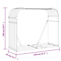 Produktbild för Vedställ grön 120x45x100 cm galvaniserat stål